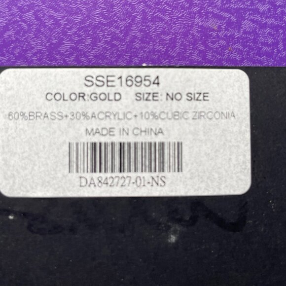 Bundle 3/$12. Lulus Faux Pearl and Gold Tone Earrings with Cubic Zirconia - Picture 4 of 4